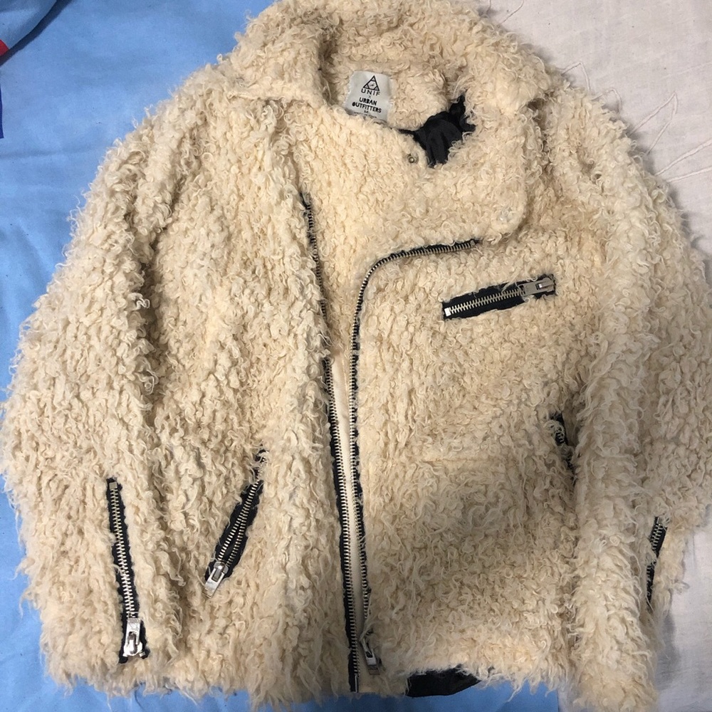 UNIF x UO teddy moto jacket